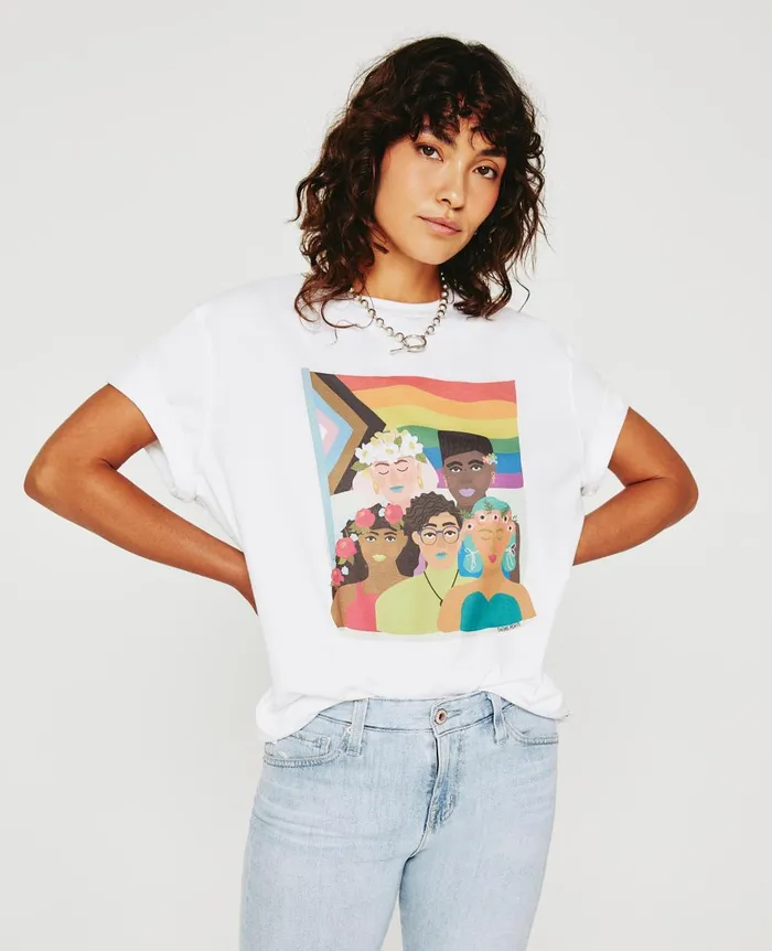 Bryce Crew Feel The Pride True White WomenMen AG Jeans Tees and Tanks Bryce Crew Feel The Pride True White WomenMen AG Jeans Tees and Tanks