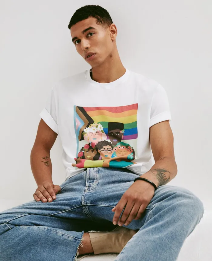 Bryce Crew Feel The Pride True White WomenMen AG Jeans Tees and Tanks Bryce Crew Feel The Pride True White WomenMen AG Jeans Tees and Tanks