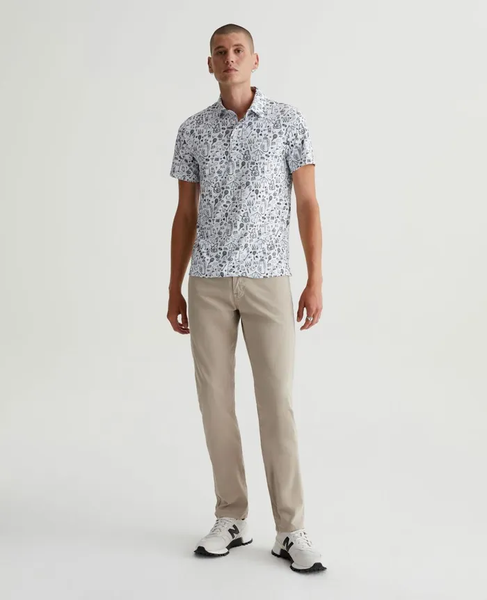 Bryce Polo Sports Doodle White Men AG Jeans Polos Bryce Polo Sports Doodle White Men AG Jeans Polos