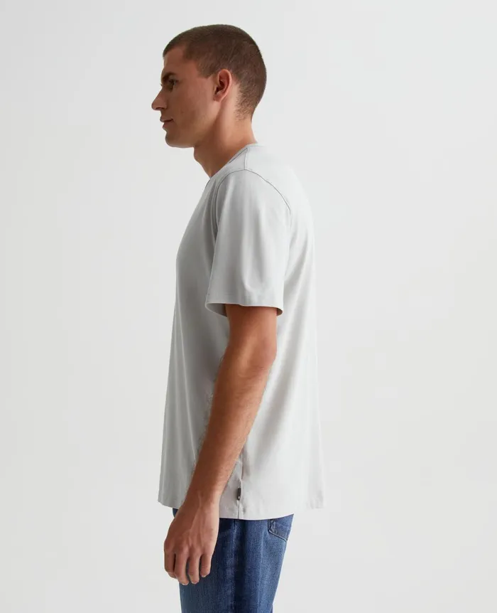 Bryce Short Sleeve Henley Silver Smoke Men AG Jeans Tees Bryce Short Sleeve Henley Silver Smoke Men AG Jeans Tees