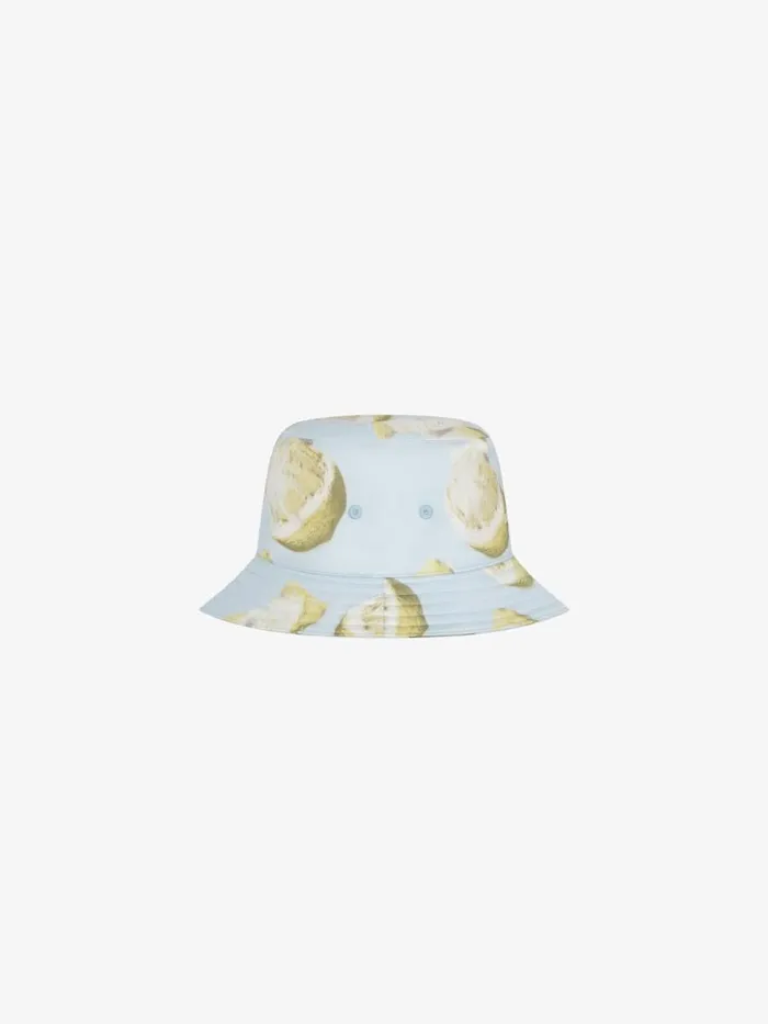 Bucket Hat In Silk With Lemon Print Sky Blue Women Givenchy Beanies and Caps