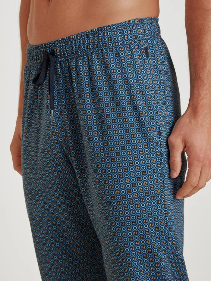 CALIDA Pyjama Pants Men Long Pants With Side Pockets Indian Blue
