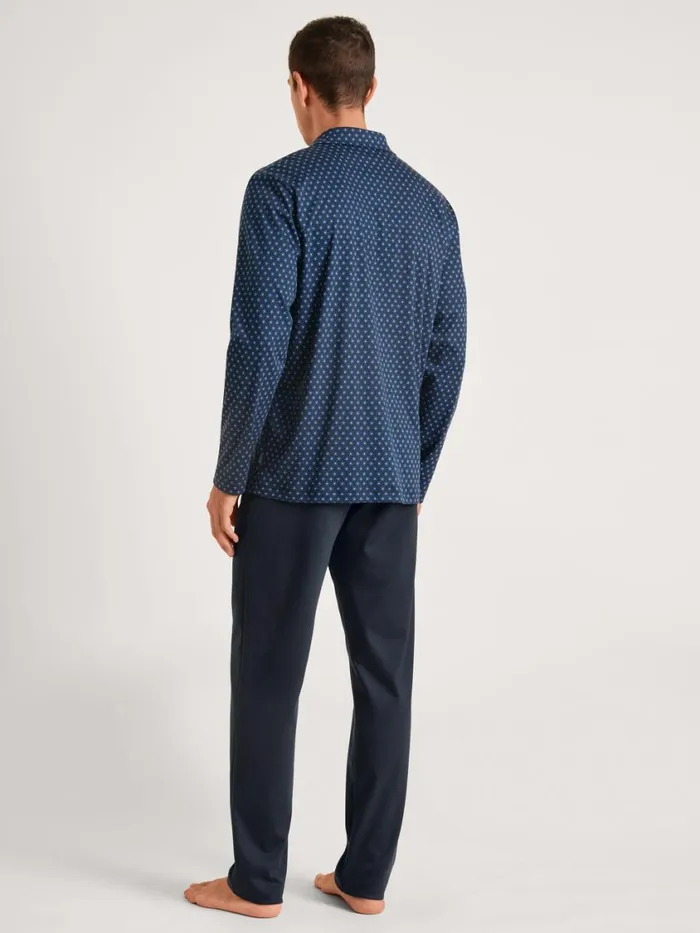 CALIDA Pyjamas Men Pyjama Buttoned Sodalite Blue