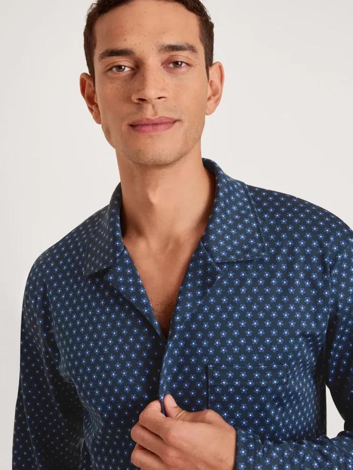 CALIDA Pyjamas Men Pyjama Buttoned Sodalite Blue