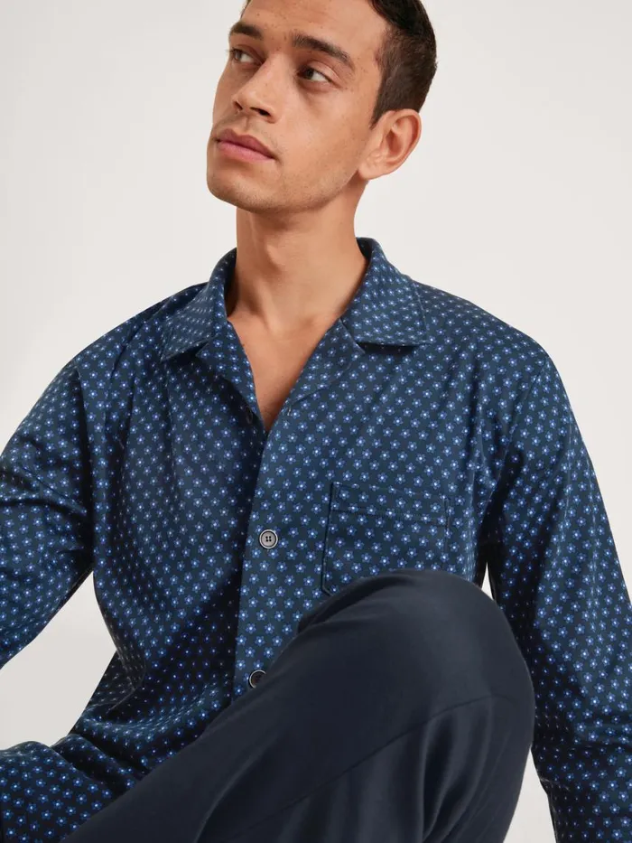 CALIDA Pyjamas Men Pyjama Buttoned Sodalite Blue