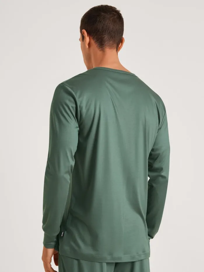 CALIDA Shirts Men Long Sleeve Shirt Cradle To Cradle Certified Dark Glen