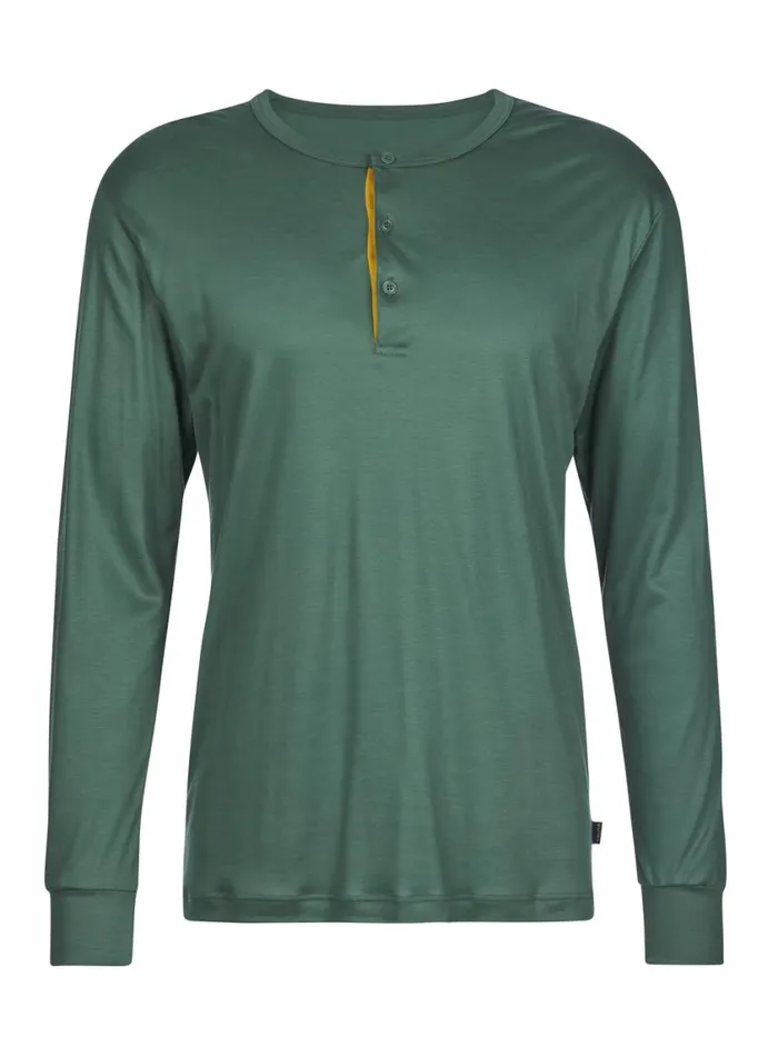 CALIDA Shirts Men Long Sleeve Shirt Cradle To Cradle Certified Dark Glen
