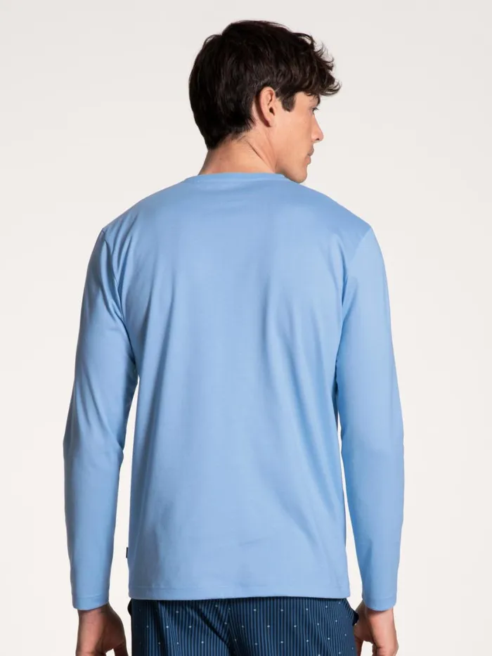 CALIDA Shirts Men Shirt Long Sleeve Placid Blue
