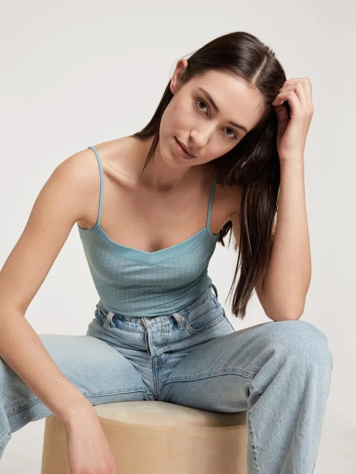 CALIDA Tops Women Spaghetti Top Blue Satin