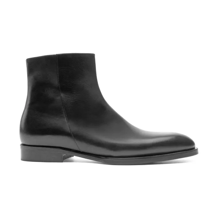 Calvin Side Zip Leather BootBlack Men Bruno Magli Boots
