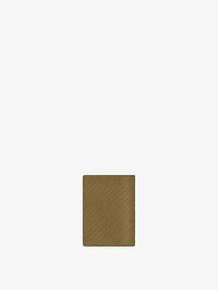 Card Holder In BraidedEffect Leather Khaki Men Givenchy Wallets and Card Holders