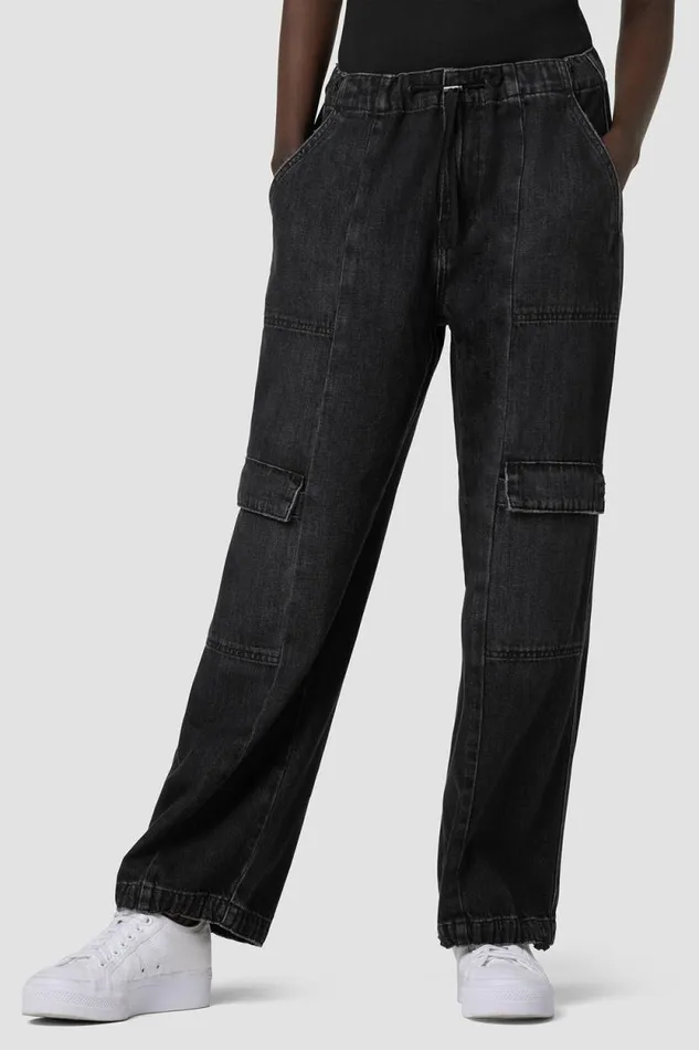 Cargo Women Hudson Jeans Drawstring Parachute Pant Faded Black
