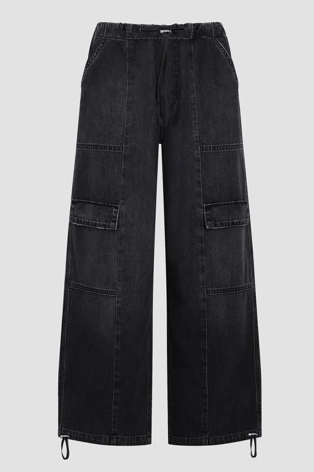 Cargo Women Hudson Jeans Drawstring Parachute Pant Faded Black Cargo Women Hudson Jeans Drawstring Parachute Pant Faded Black