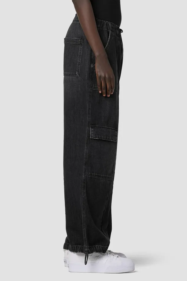 Cargo Women Hudson Jeans Drawstring Parachute Pant Faded Black Cargo Women Hudson Jeans Drawstring Parachute Pant Faded Black