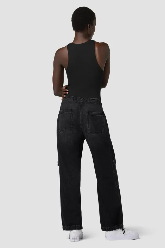 Cargo Women Hudson Jeans Drawstring Parachute Pant Faded Black Cargo Women Hudson Jeans Drawstring Parachute Pant Faded Black