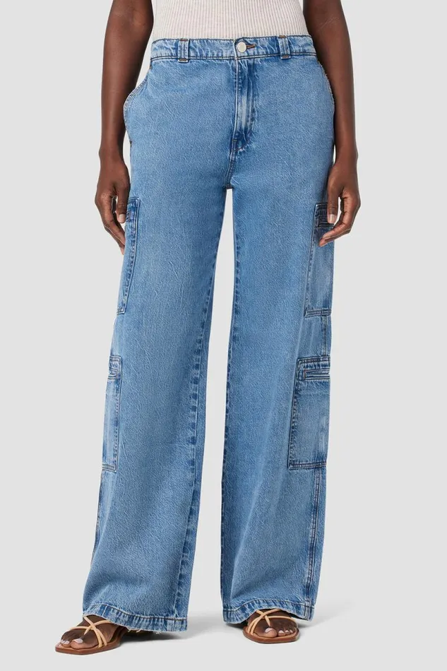 Cargo Women Hudson Jeans HighRise Welt Pocket Wide Leg Cargo Sandlot