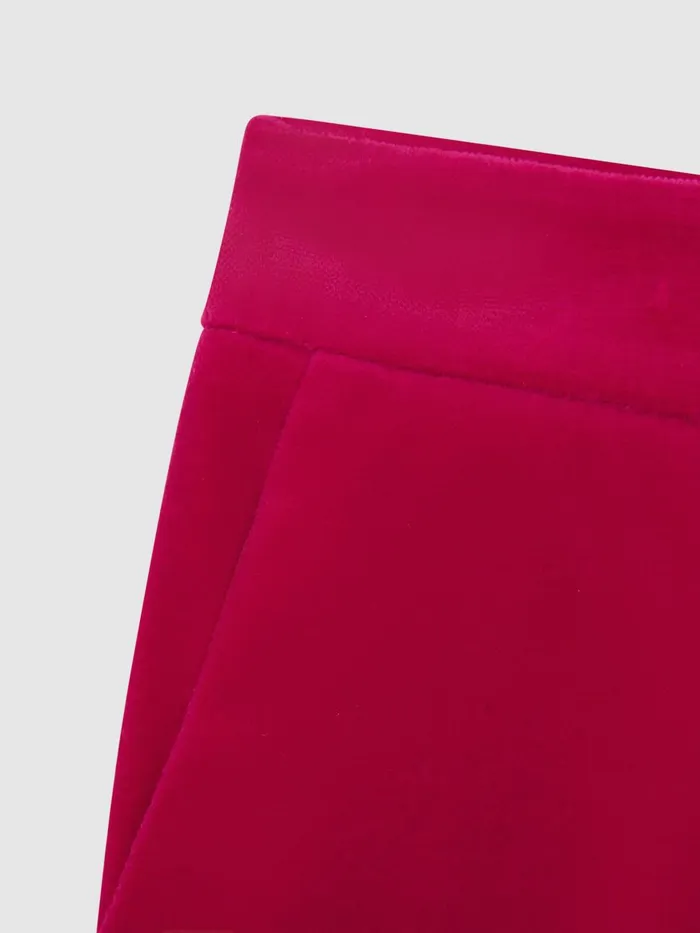 Children Reiss CoOrds Bree Velvet Mid Rise Shorts Bright Pink
