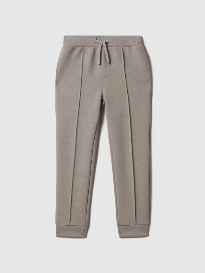 Children Reiss CoOrds Premier Interlock Jersey Drawstring Joggers Taupe