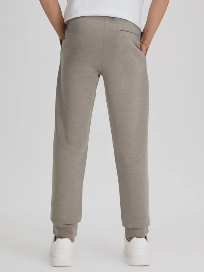 Children Reiss CoOrds Premier Interlock Jersey Drawstring Joggers Taupe