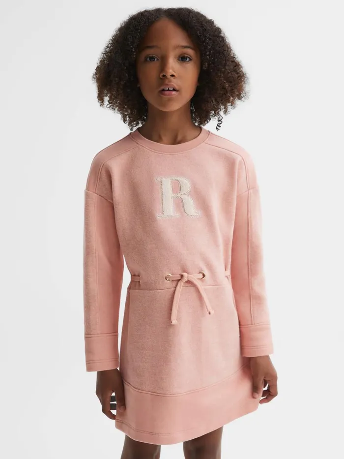Children Reiss Dresses Ella Cotton Blend Drawstring Dress Apricot