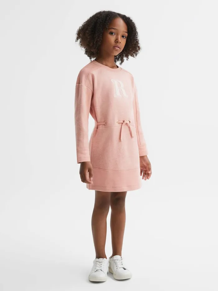 Children Reiss Dresses Ella Cotton Blend Drawstring Dress Apricot