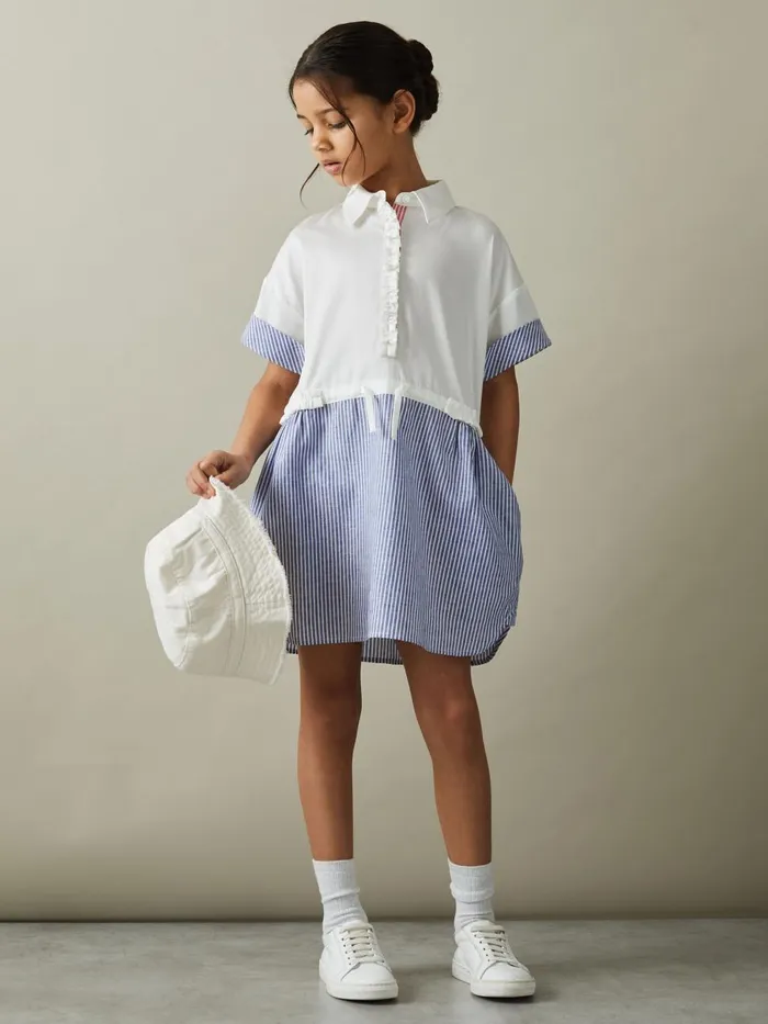 Children Reiss Dresses Maxy Cotton Shirt Dress Ivory