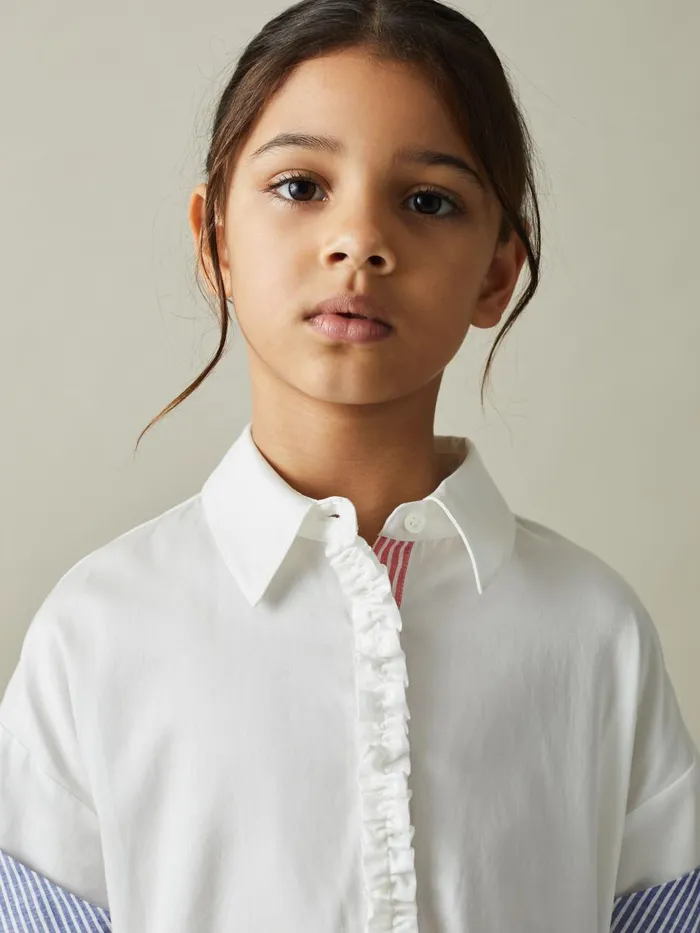 Children Reiss Dresses Maxy Cotton Shirt Dress Ivory