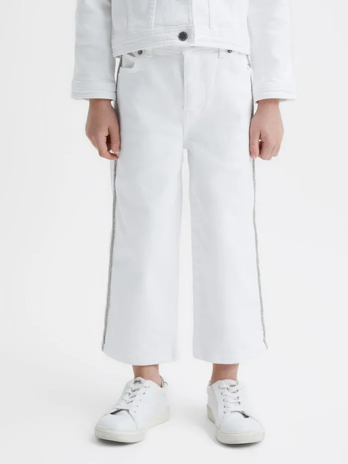 Children Reiss Jeans Nala Sparkle Stripe Jeans White