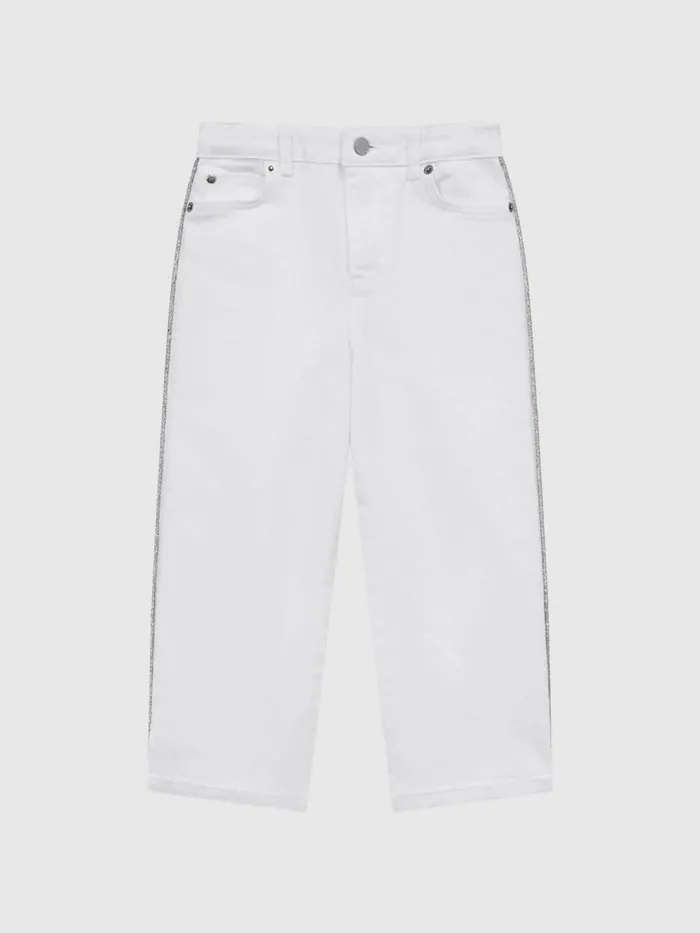 Children Reiss Jeans Nala Sparkle Stripe Jeans White