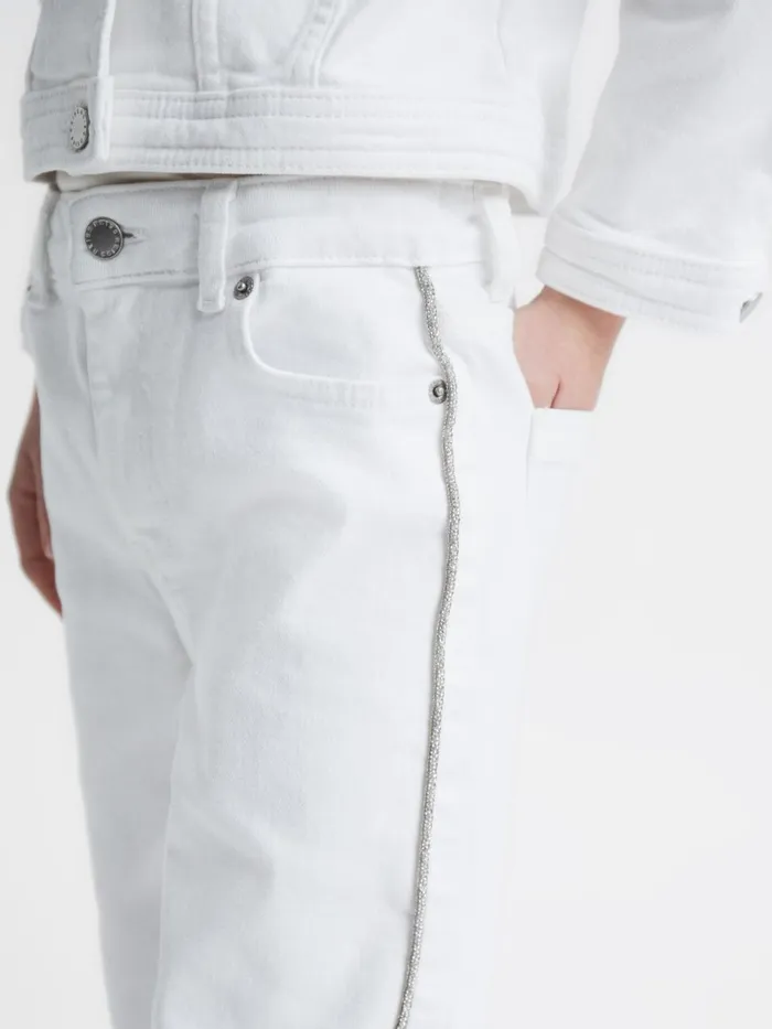Children Reiss Jeans Nala Sparkle Stripe Jeans White