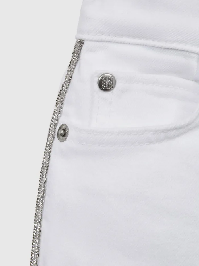 Children Reiss Jeans Nala Sparkle Stripe Jeans White