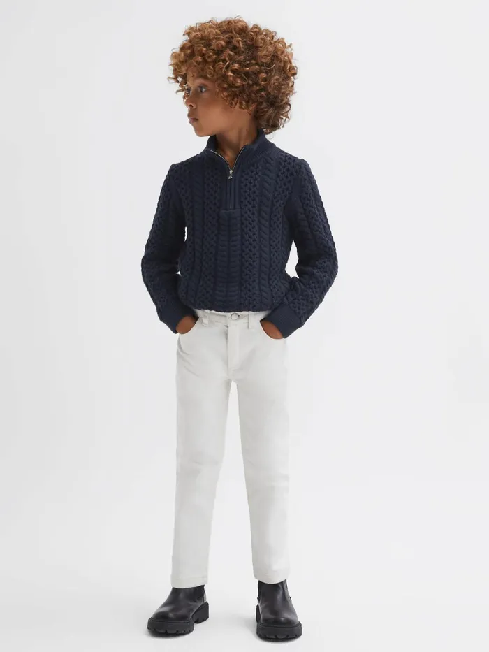 Children Reiss Knitwear Bantham Slim Fit Knitted HalfZip Jumper Navy