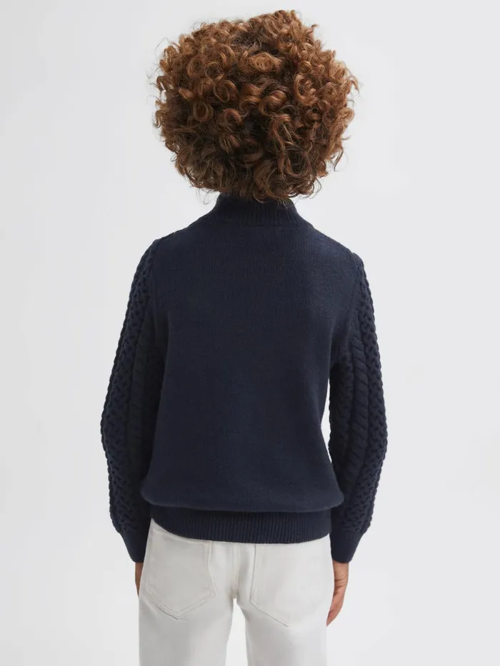 Children Reiss Knitwear Bantham Slim Fit Knitted HalfZip Jumper Navy