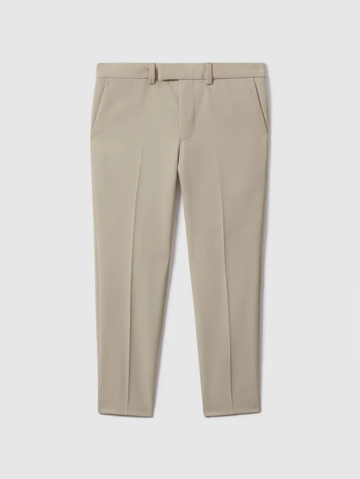 Children Reiss Pants Fine Wool Side Adjusters Trousers Stone