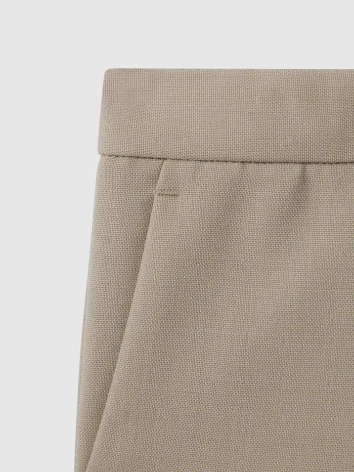 Children Reiss Pants Fine Wool Side Adjusters Trousers Stone