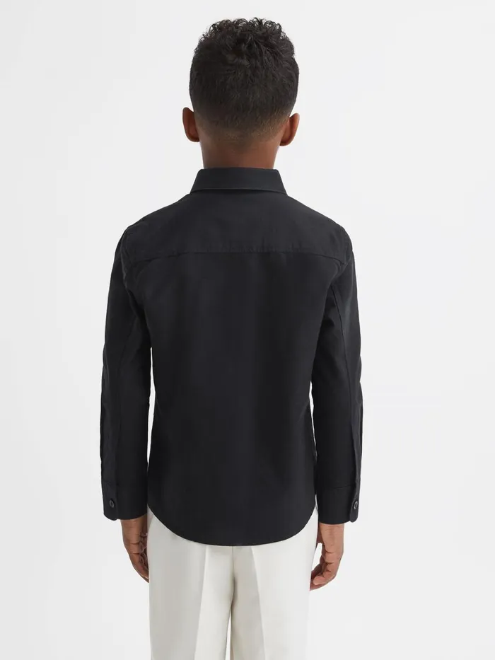 Children Reiss Shirts Greenwich Slim Fit ButtonDown Oxford Shirt Black