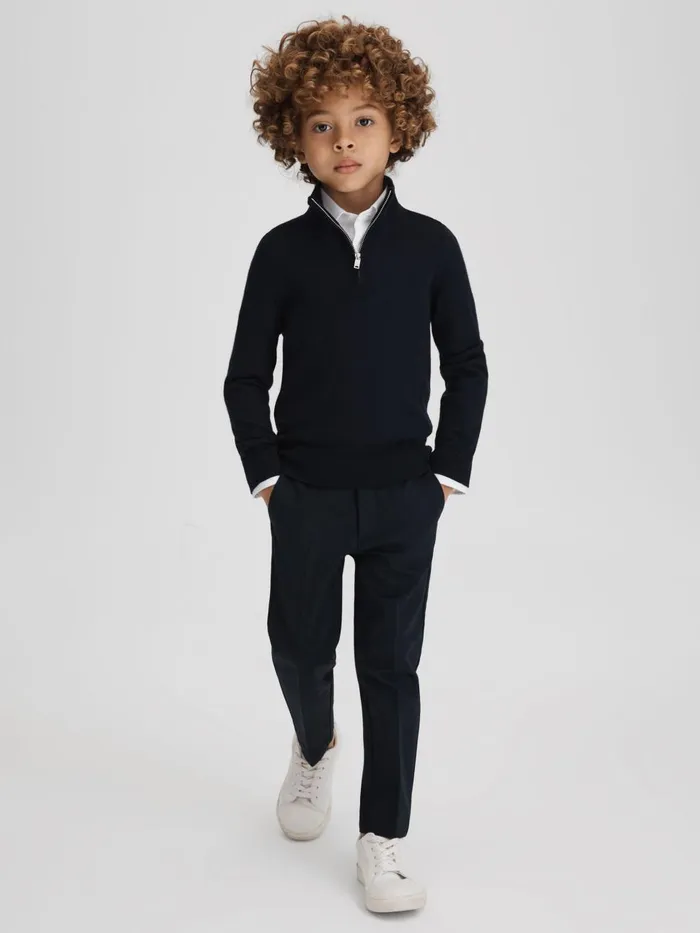 Children Reiss Shirts Remote Slim Fit Cotton Shirt White