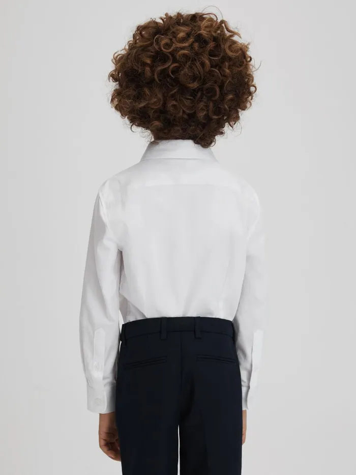 Children Reiss Shirts Remote Slim Fit Cotton Shirt White