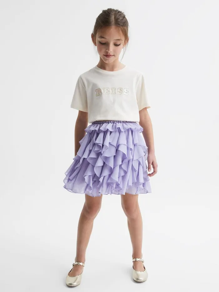 Children Reiss Skirts and Shorts Lola Ruffle Tulle Skirt Lilac