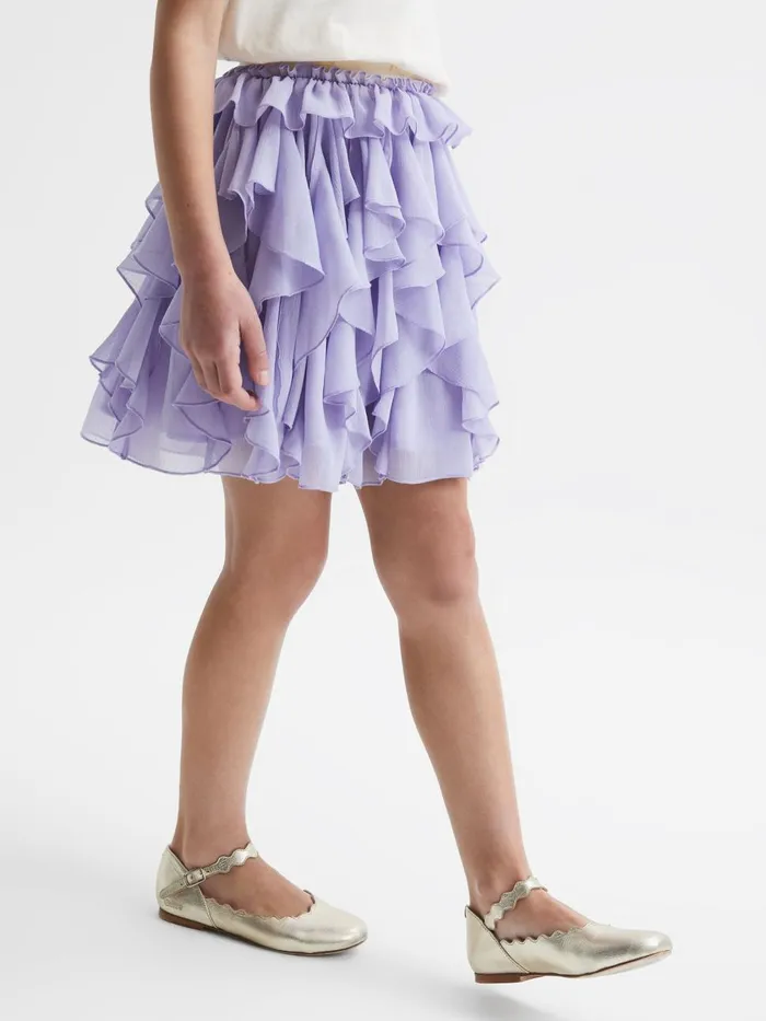 Children Reiss Skirts and Shorts Lola Ruffle Tulle Skirt Lilac