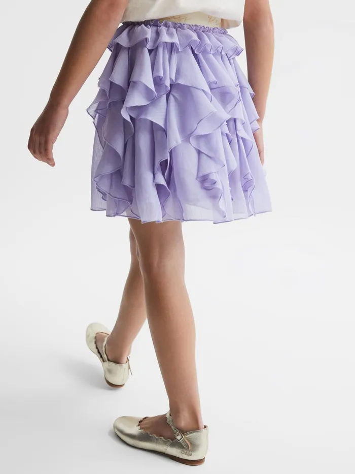 Children Reiss Skirts and Shorts Lola Ruffle Tulle Skirt Lilac