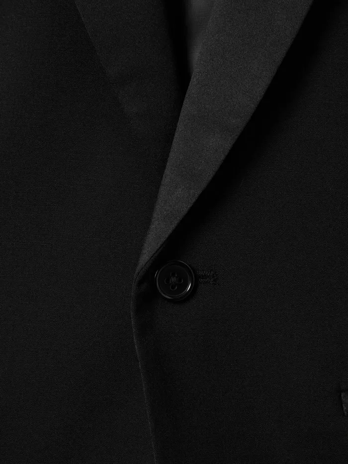 Children Reiss Suits and Tailoring Knightsbridge B Tuxedo Satin Single Breasted Blazer Black