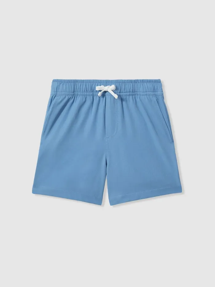 Children Reiss Swimwear Shore Plain Drawstring Waist Swim Shorts Sea Blue