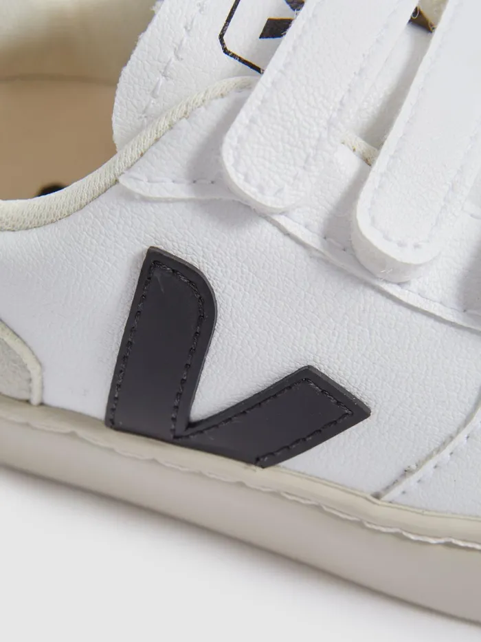 Children Reiss Veja Small V10 Suede Velcro Trainers Whiteblack