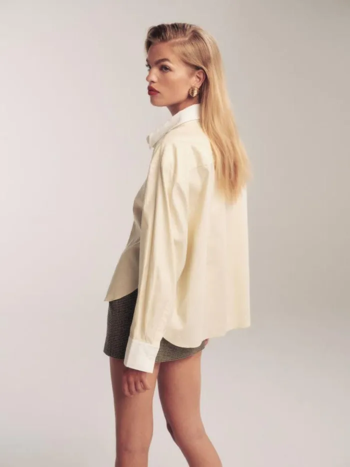 Clothing The Reformation Andy Oversized Shirt Sugar
