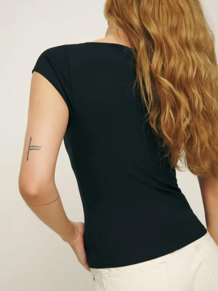 Clothing The Reformation Brielle Knit Top Black