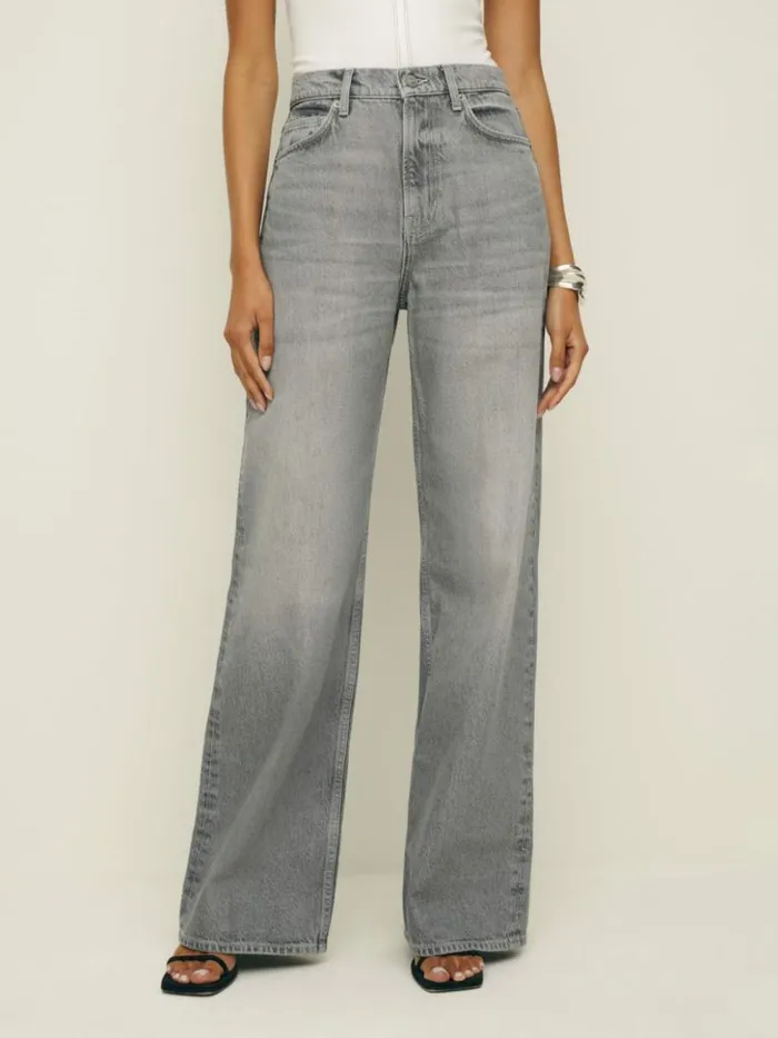 Clothing The Reformation Cary High Rise Slouchy Wide Leg Jeans Nixie
