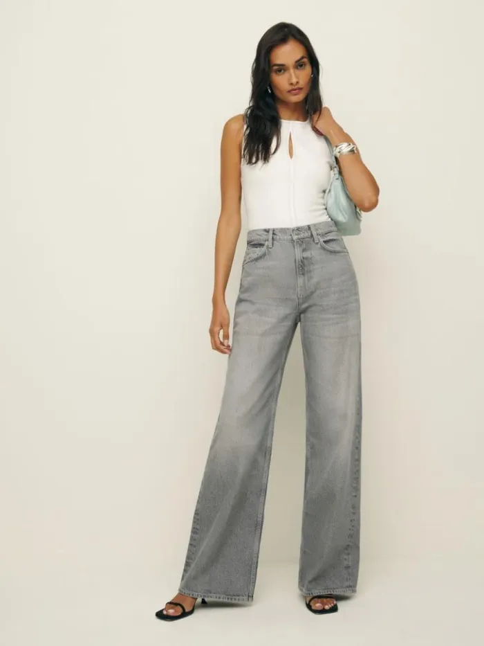 Clothing The Reformation Cary High Rise Slouchy Wide Leg Jeans Nixie