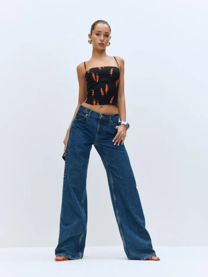 Clothing The Reformation Cary Low Rise Slouchy Wide Leg Jeans Cleary