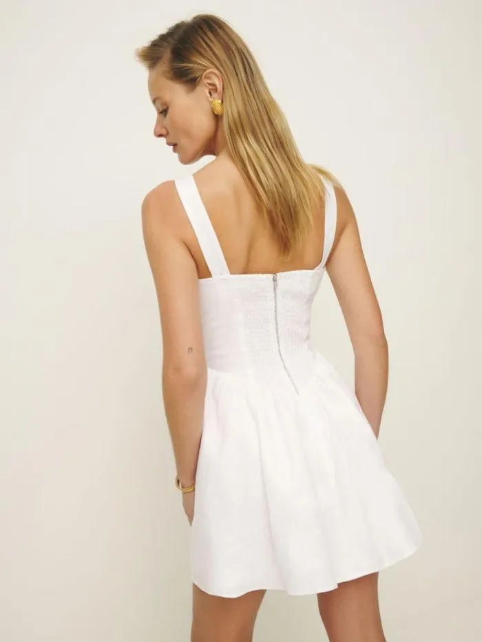 Clothing The Reformation Daria Linen Dress White